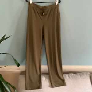 Nicole Miller Olive Green stretchy waist soft pants M